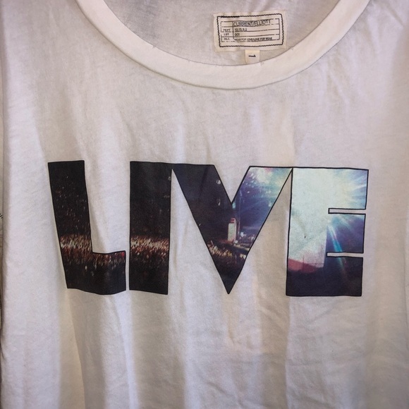 Current/Elliott  The Crew Neck in Dirty White Live - Picture 4 of 8